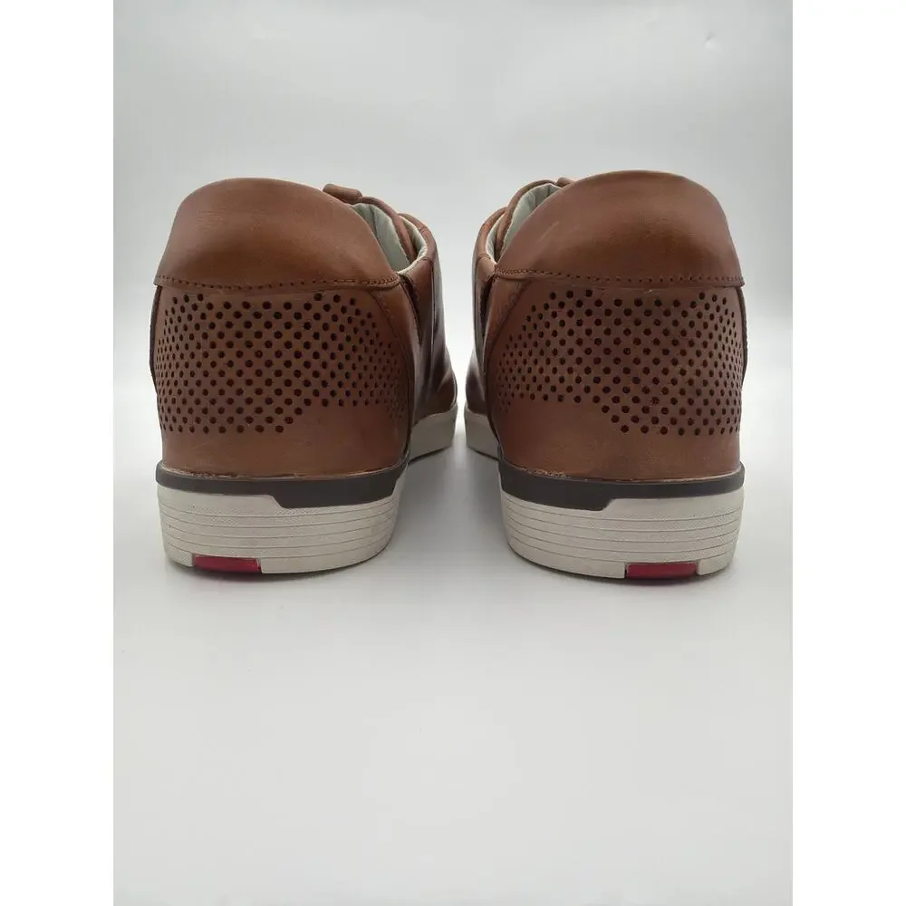 KIZIK New York Mens 9.5 Brown Leather Hands Free Sneakers NWOT Old Money